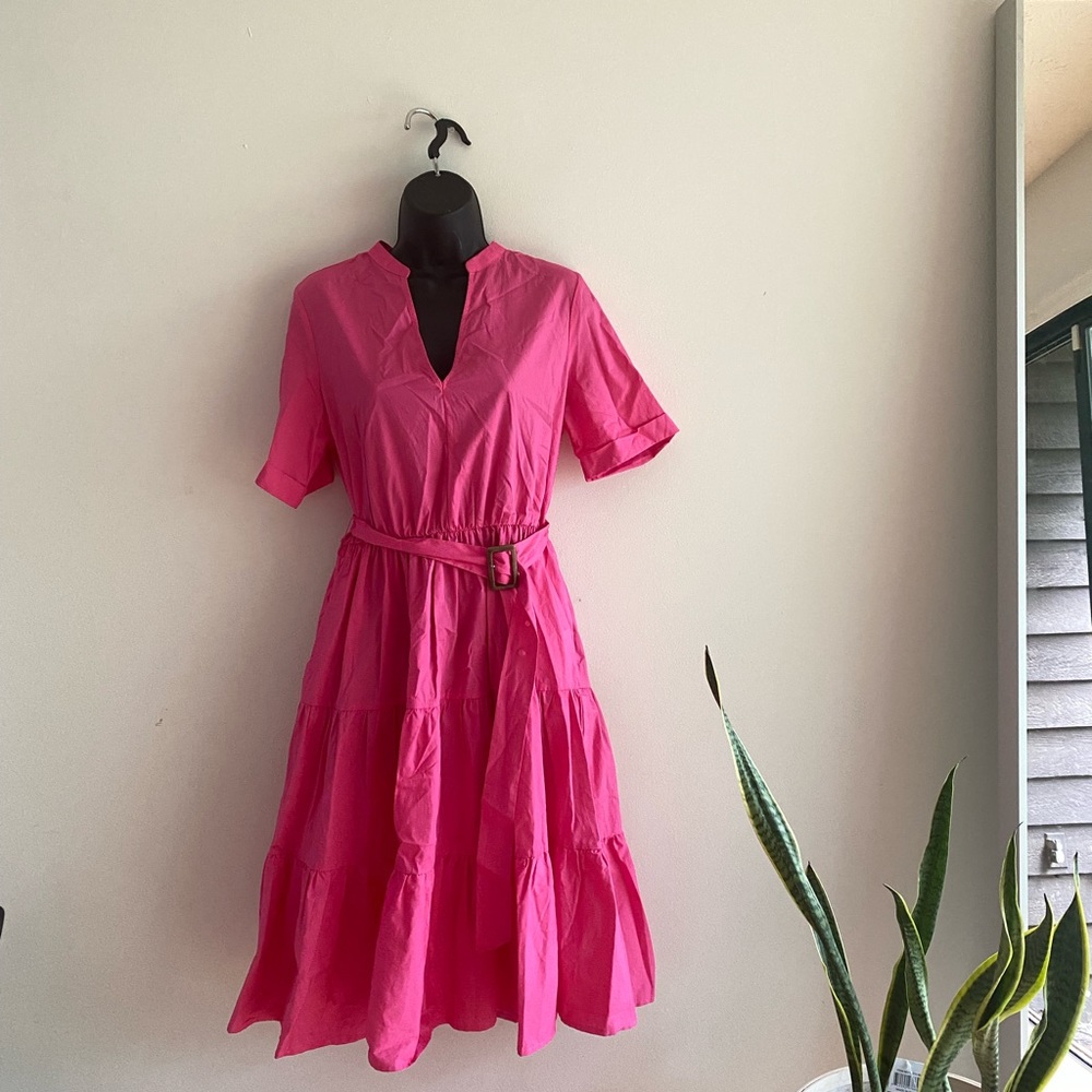 Who What Wear cotton fushia smock dress